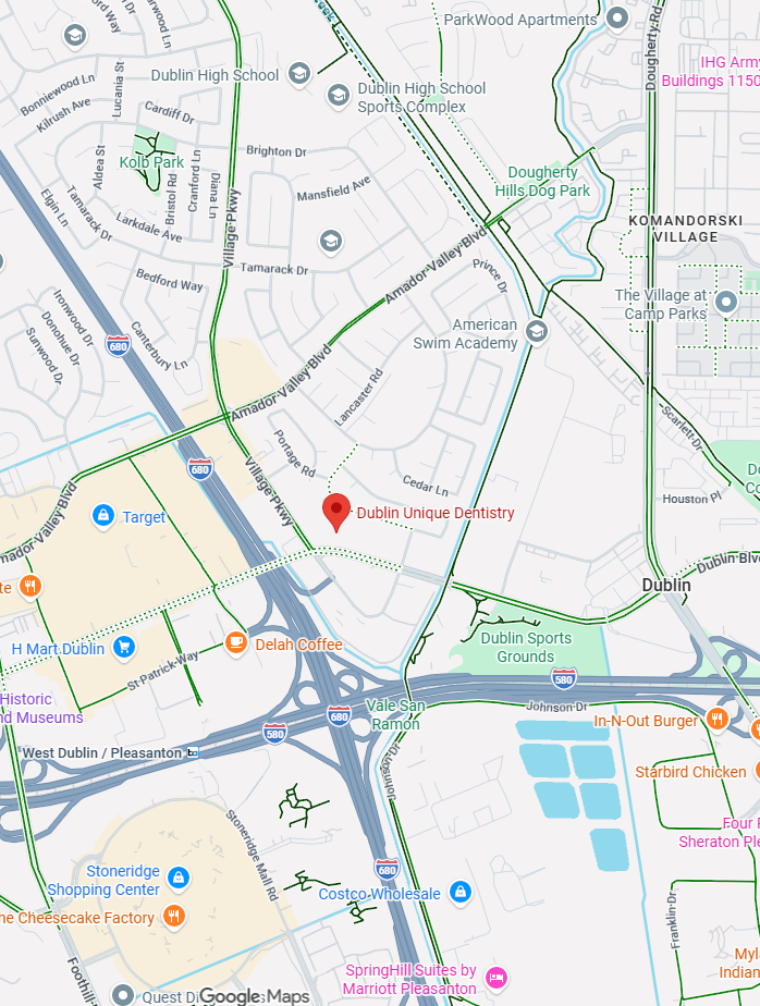 Map of Dublin Unique Dentistry, 7137 Dublin Blvd # A, Dublin, CA 94568